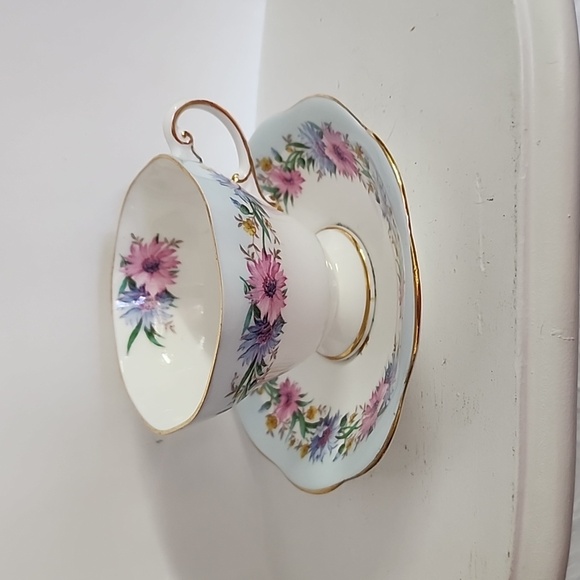 FOLEYFoley, Cornflower, Blue, Vintage, Cup, Saucer, Fine Bone China - Picture 4 of 6